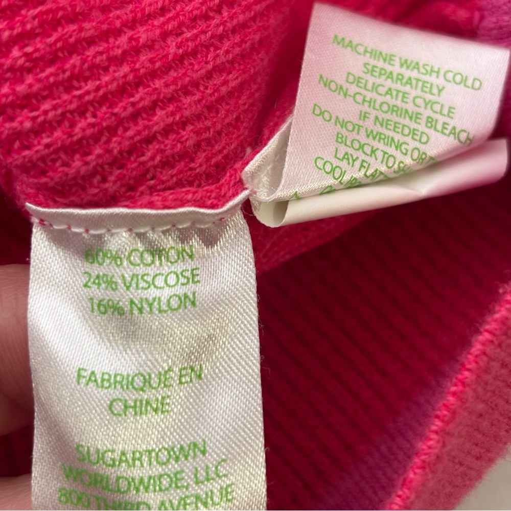 Lilly Pulitzer Bright Pink Half-Zip Waffle Knit Sweater - Picture 5 of 7